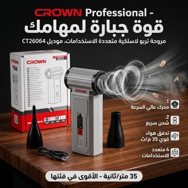 جهاز النفخ التوربيني اللاسلكي CROWN CT26064